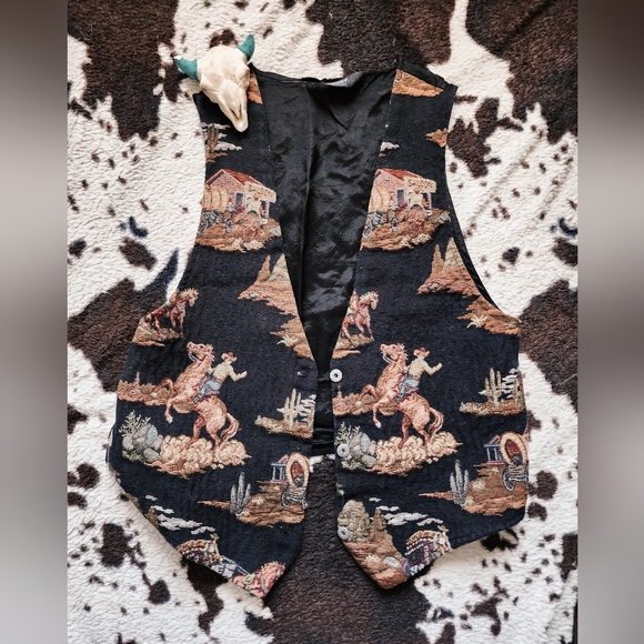 Jackets & Blazers - "UNBRANDED " WOMEN'S SALOON SCENE COWBOY VEST - MULTI